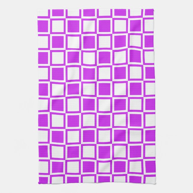 Paño De Cocina Cuadrados Mod Purple Bold (Vertical)