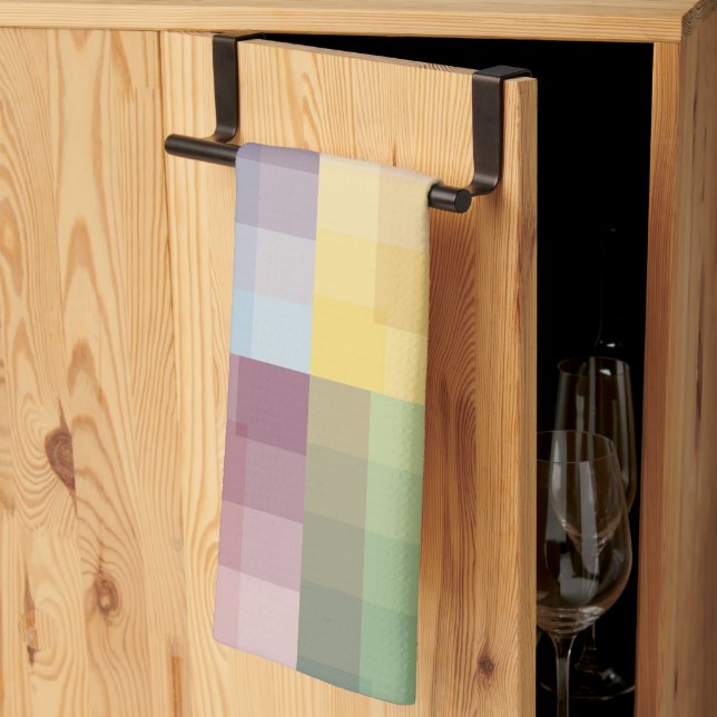 Paño De Cocina Cuadrados, plazas y más plazas, (Pliegue de tercios)