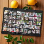 Paño De Cocina Cuadrícula de Collage de fotos cuadrada de 45 con<br><div class="desc">Usa 45 fotos SQUARE para crear un collage de fotos personal. Este diseño moderno y limpio incluye un bloque de texto en una fuente san serif para agregar un nombre o un nombre de familia. El color de fondo se puede cambiar en el área personalizar. ***Para obtener los mejores resultados...</div>