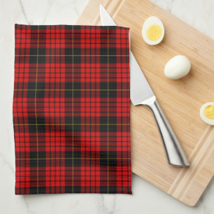 Paño De Cocina Cuadro Clan MacQueen Tartán Rojo y Negro a Cuadros