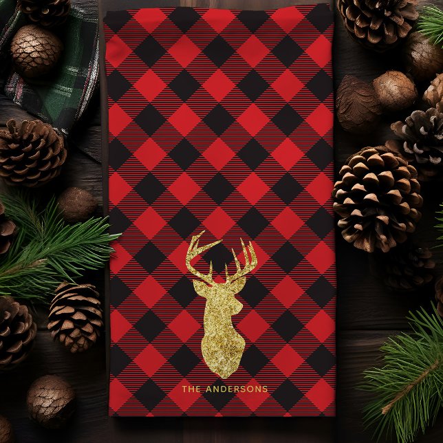 Paño De Cocina Cuadro de Búfalo Ciervo Dorado Navidad (Subido por el creador)