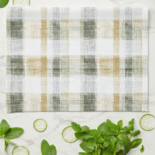 Paño De Cocina Cuadros Amarillo Verde Blanco Rayas