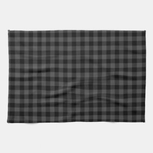 Paño De Cocina Cuadros negros y grises de campo