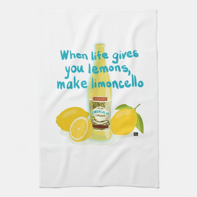 Paño De Cocina Cuando la Vida te Da Limones - Haz Limoncello (Vertical)