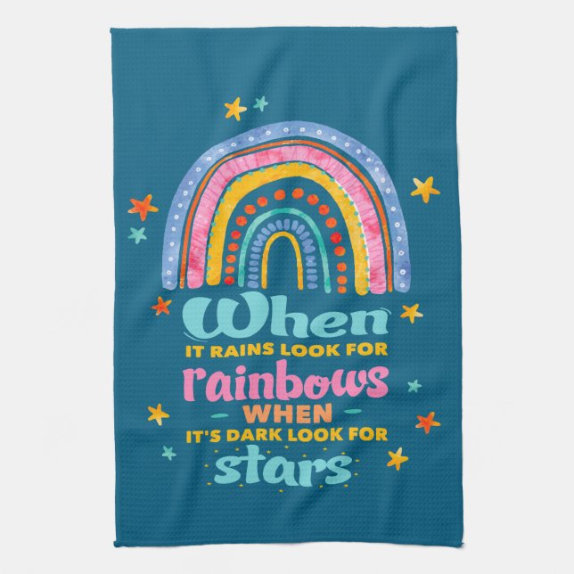 Paño De Cocina Cuando llueve, busca arcos de lluvia (Vertical)