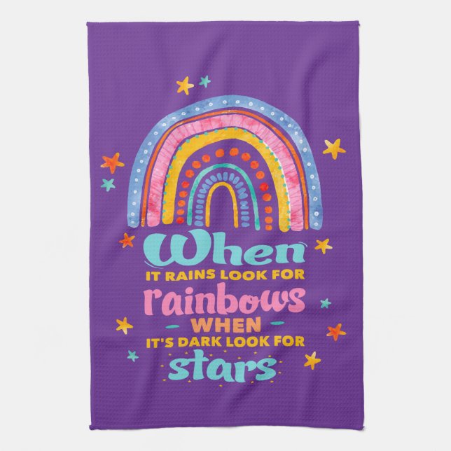 Paño De Cocina Cuando llueve, busca arcos de lluvia (Vertical)