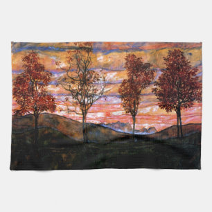 Paño De Cocina Cuatro árboles de Egon Schiele