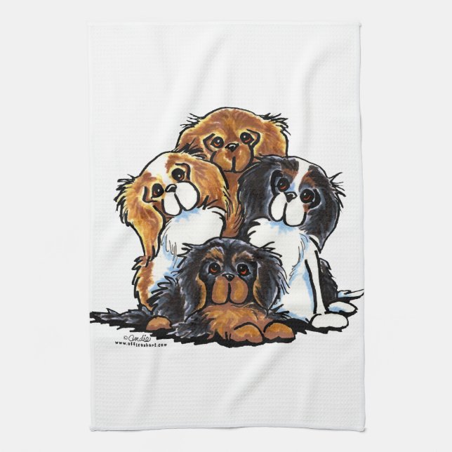 Paño De Cocina Cuatro Caballeros Rey Charles Spaniels (Vertical)