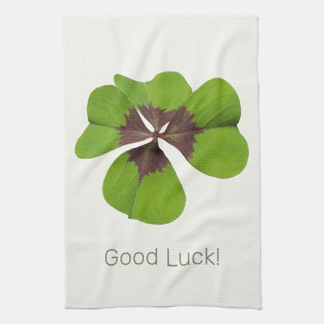 Paño De Cocina Cuatro hojas Lucky Clover St Patricks Day Buena Su (Vertical)