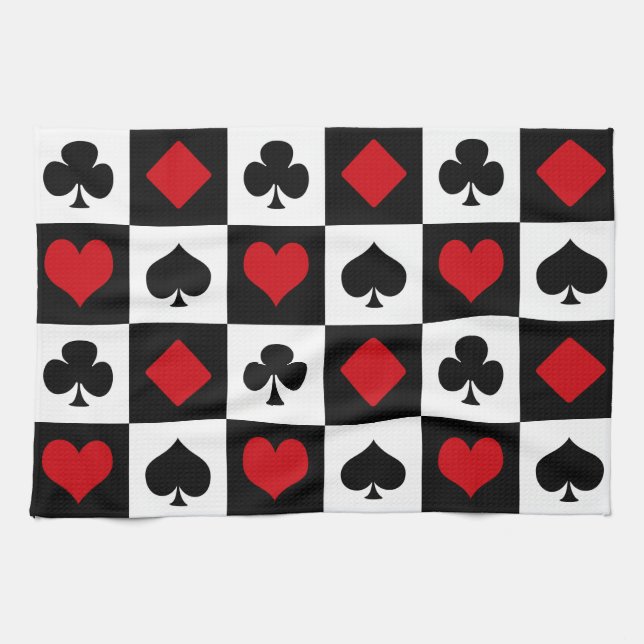 Paño De Cocina Cuatro trajes de cartas (Horizontal)