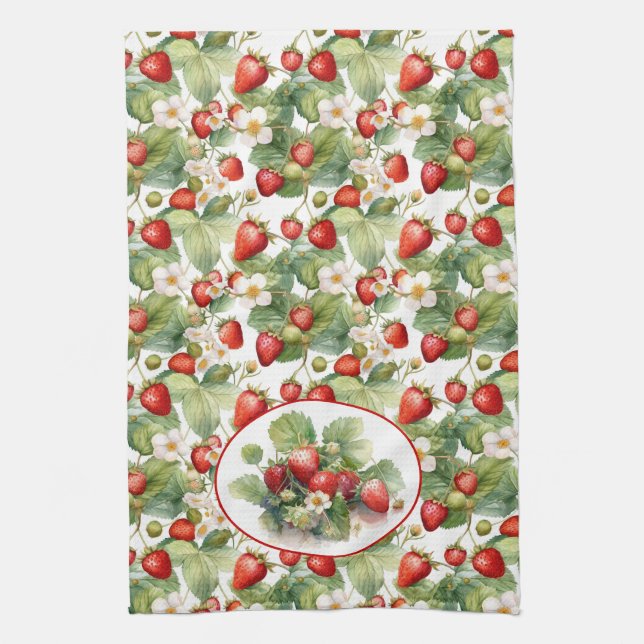 Paño De Cocina Cubierta de fresas (Vertical)