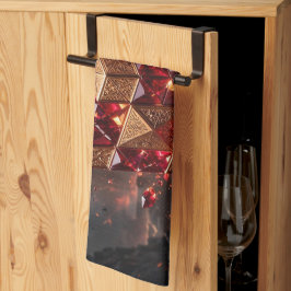 Paño De Cocina Cubo con joyas en el precipicio volcánico