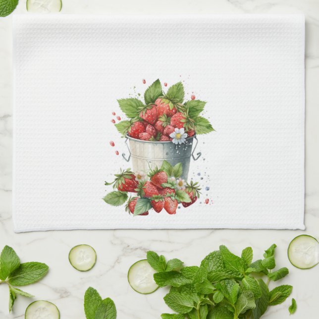 Paño De Cocina Cubo de fresas (Doblado)
