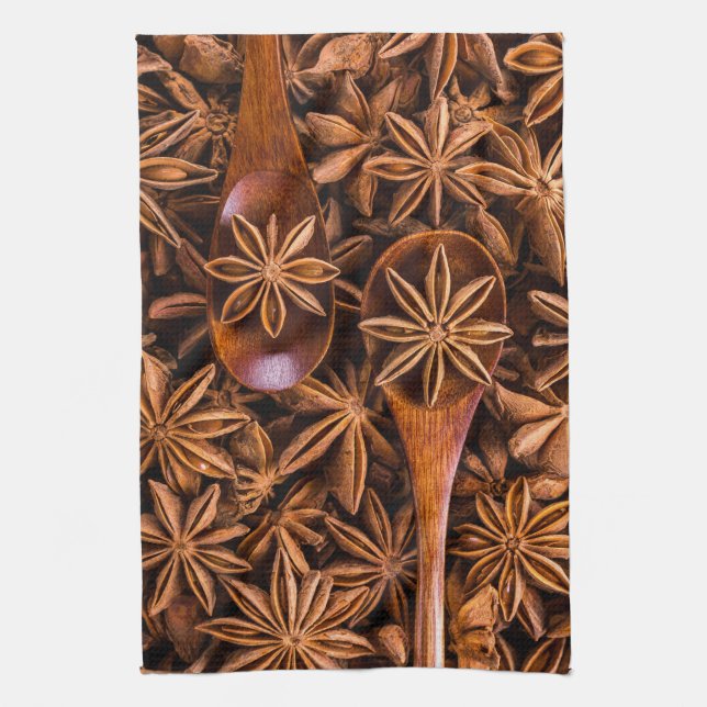 Paño De Cocina Cucharas de madera y anís (Vertical)