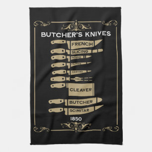 Paño De Cocina Cuchillos de carnicero de cocina vintage