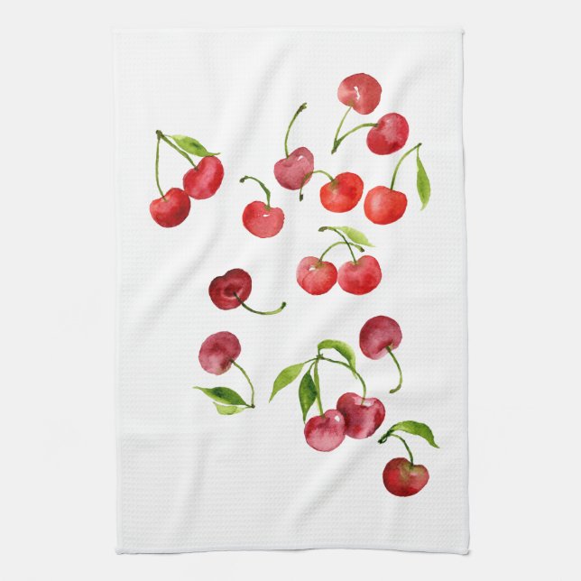 Paño De Cocina Cuello de agua de cerezos rojos (Vertical)