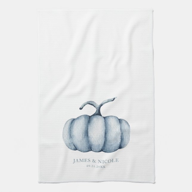 Paño De Cocina Cuenca de calabaza personalizada de Acción de Grac (Vertical)