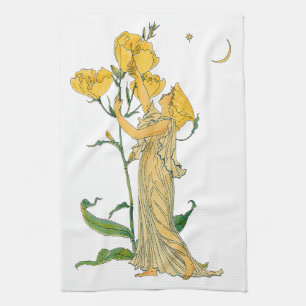 Paño De Cocina Cuento de Hadas Antiguo, Primula, Walter Crane