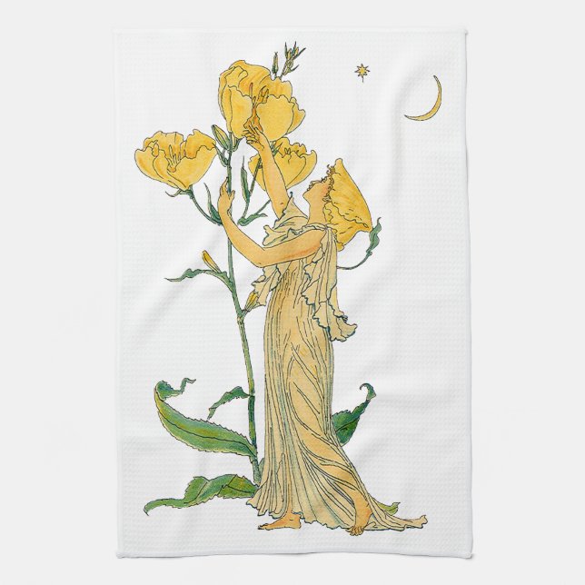 Paño De Cocina Cuento de Hadas Antiguo, Primula, Walter Crane (Vertical)