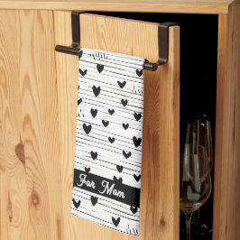 Paño De Cocina Cuidada Minimalista Abstract Line Love Black