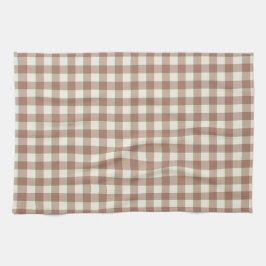 Paño De Cocina Cuidadosamente Conejo Conejo Gingham - Mocha Mouss