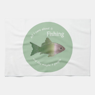 Paño De Cocina Cuidar de la cita de pescador divertido