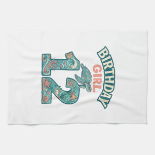 Paño De Cocina Cumpleañera 12 Tortuga Marina Camiseta Vintage Océ