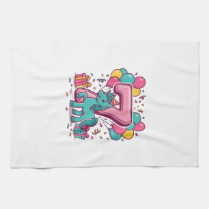 Paño De Cocina Cumpleaños 7 del caballo Diseño de pony lindo vect