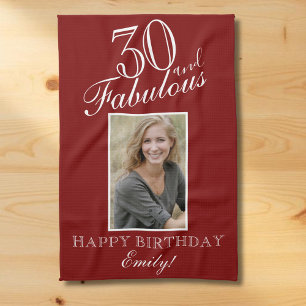Paño De Cocina Cumpleaños Personalizado 30 y Fabuloso