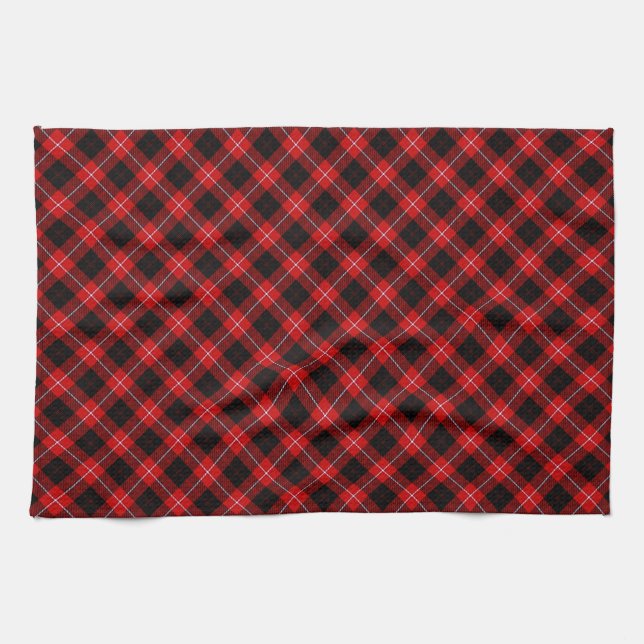 Paño De Cocina Cunningham Tartan Red Black Plaid (Horizontal)