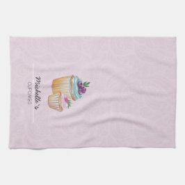 Paño De Cocina Cupcakes Y Acuarela De Frutas