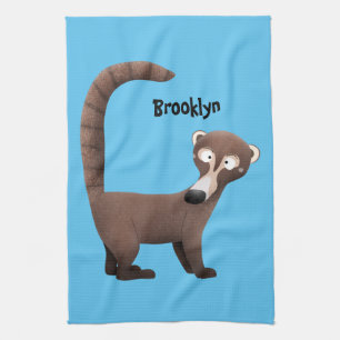 Paño De Cocina Curioso ilustracion personalizado de coatimundi