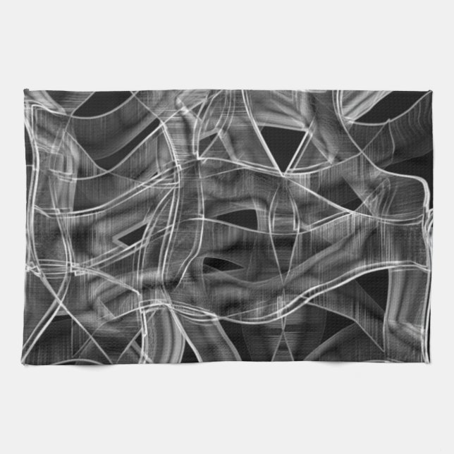 Paño De Cocina Curvas en cinta gris, líneas resaltadas en relieve (Horizontal)