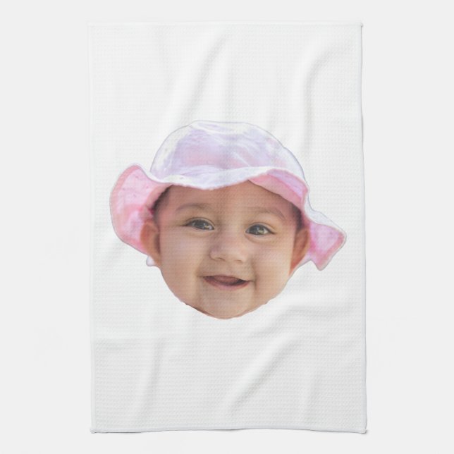 Paño De Cocina Custom Baby Photo, Baby Photo Face (Vertical)