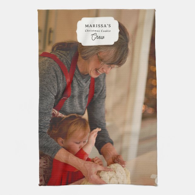 Paño De Cocina Custom Christmas Cookie Baking Crew Personalized (Vertical)