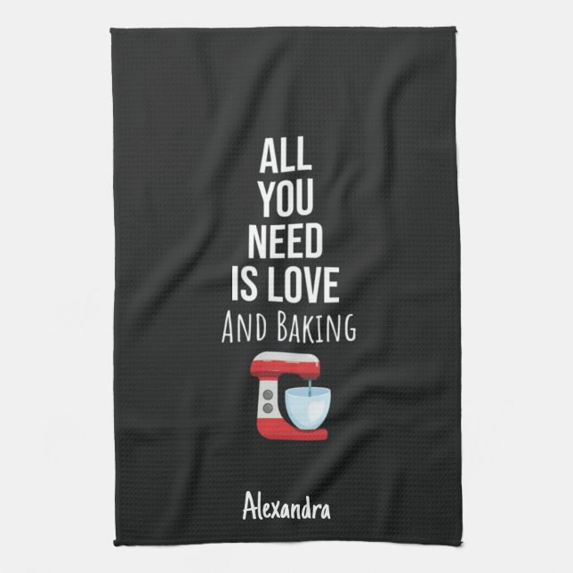 Paño De Cocina Custom Cute Baking Lover Gifts Baker Personalized (Vertical)