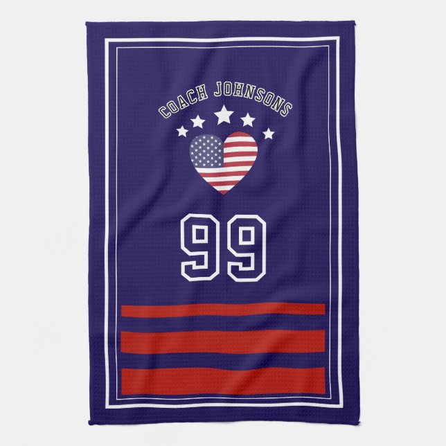 Paño De Cocina Custom Football Player,Personalized Sports Towel | (Vertical)