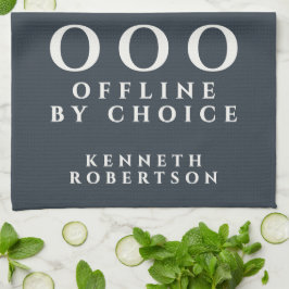 Paño De Cocina Custom Funny Minimalist OOO Navy Blue White Men