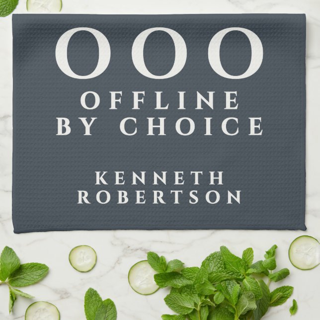 Paño De Cocina Custom Funny Minimalist OOO Navy Blue White Men (Doblado)