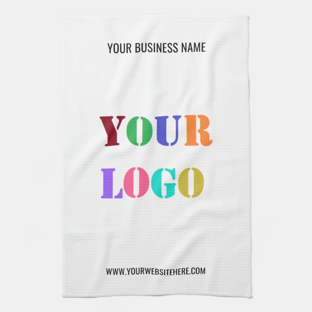 Paño De Cocina Custom Logo Text Business Kitchen Towel Template (Vertical)