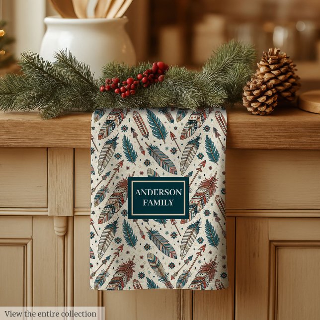 Paño De Cocina Custom Name Boho Towel Pastel Native Kitchen Set (Custom Name Boho Towel Pastel Native Kitchen Set)