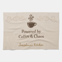 Paño De Cocina Custom Powered By Coffee Chaos Cup Elegant Trendy
