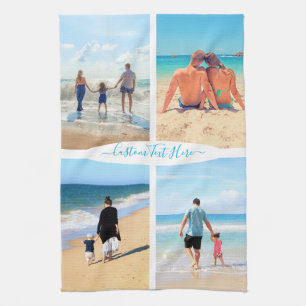 Paño De Cocina Custom Your Photo Collage Text Kitchen Towel