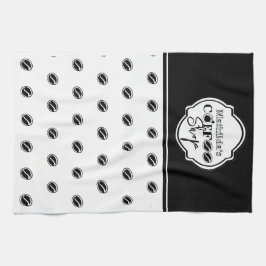 Paño De Cocina Customizable coffee shop logo for business Black