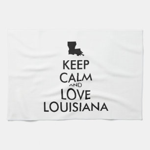 Paño De Cocina Customizable KEEP CALM and LOVE LOUISIANA