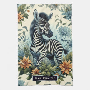 Paño De Cocina Cuta Vintage Baby Zebra Watercolor