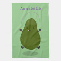Cute aguacate salto cuerda personalizado ilustraci