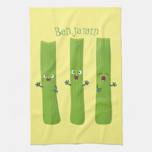 Paño De Cocina Cute apio palitos trio verduras personalizados