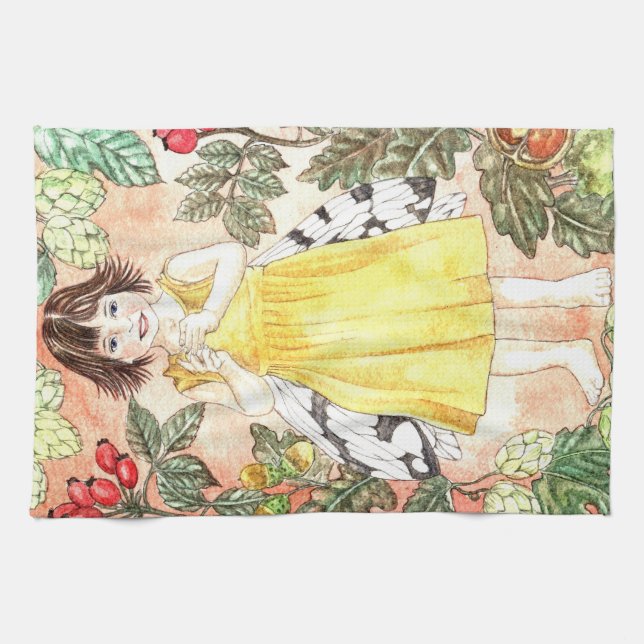 Paño De Cocina Cute Autumn Fairy Kitchen Towel (Horizontal)