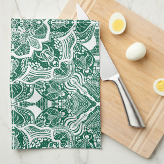 Paño De Cocina Cute Beetles Mandala Mano Drawn